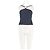 Autre Marque Top tank cropped NYNNE de algodón azul con detalle de anillo