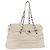 Borsa a tracolla CHANEL Chain Matelasse in pelle d'agnello Ivory Silver CC