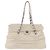 Borsa a tracolla CHANEL Chain Matelasse in pelle d'agnello Ivory Silver CC - vista 13
