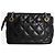 Chanel Borsa Accordion flap retro in pelle di agnello nera 2011 con catena - vista 3