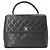Borsa CHANEL Coco nera in pelle caviar - vista 2