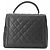 Borsa CHANEL Coco nera in pelle caviar - vista 3