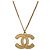 Colar Chanel CC 12A XL Logo Matte Tom Dourado