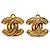 Boucles d'oreilles clips Chanel Coco Mark Matelassé plaquées or