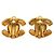 Boucles d'oreilles clips Chanel Coco Mark Matelassé plaquées or - vue 2