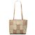 mala Tote Chanel em camurça patchwork bege