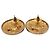 Orecchini Chanel Gold CC placcati in oro rotondi con chiusura a pressione - vista 2