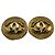 Orecchini Chanel Gold CC placcati in oro rotondi con chiusura a pressione - vista 3