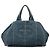 Saco Tote Prada Blue Large Denim Canapa Logo