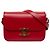 Céline Celine Red Classique Shiny Calfskin Triomphe Crossbody