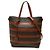Autre Marque Borsa Shopper Saint Laurent Le Monogramme in tela rivestita marrone e pelle