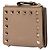 Cartera compacta Rockstud Valentino de piel de becerro granulada marrón - vista 2
