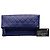 Clutch de dobra Chanel Blue CC em pele de cordeiro acolchoada - vista 7