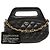Borsa rotonda Chanel Black CC Quilted Lambskin con manico superiore - vista 7
