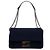 Fendi Blue Large Zucca Embossed Technical Fabric Chain Midi Baguette Tasche