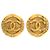 Orecchini a clip rotondi Chanel Gold CC con logo placcato oro
