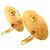 Orecchini a clip rotondi Chanel Gold CC con logo placcato oro - vista 2