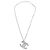 Collana con pendente in resina e ottone borchiato CC argento Chanel