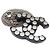 Collana con pendente in resina e ottone borchiato CC argento Chanel - vista 3