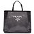 Borsa Tote Prada Large in mesh con paillettes nera con logo