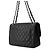 Borsa a tracolla con catena Chanel in vitello grana nera - vista 2