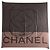 NUEVO PAÑUELO CHANEL TWILL DE SEDA CAMELIA LOGO CC CUADRADO 90 MARRÓN SILK SCARF