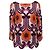 Top con stampa geometrica Miu Miu in seta multicolore