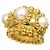 Anello Three Ball Chanel in oro giallo 18K - vista 5