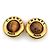 Chanel Vintage runde CC Clip-Ons aus Metall und Kunstperlen