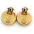 Chanel Vintage runde CC Clip-Ons aus Metall und Kunstperlen - Ansicht 5