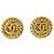 Clip Chanel Vintage CC trapuntate con bottone rotondo, metallo e perle finte