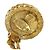 Clip Chanel Vintage CC trapuntate con bottone rotondo, metallo e perle finte - vista 5