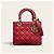 Borsa Dior Lady Dior in pelle rossa - vista 3