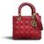 Borsa Dior Lady Dior in pelle rossa - vista 4