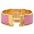 Hermès Bracciale Rigido Hermes Clic Clac H PM in Smalto Rosa e Placcato Oro