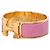 Hermès Bracciale Rigido Hermes Clic Clac H PM in Smalto Rosa e Placcato Oro - vista 2