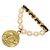 Spilla Vintage Chanel Coco Mark 94A Placcata Oro Perla Sintetica Pelle