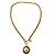 Pendente a medaglione rotondo vintage Chanel in metallo