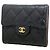 Portafoglio tri-fold Chanel in vitello granulato nero