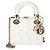 Christian Dior White Lambskin Cannage Mini Lady Dior