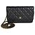 Chanel Black Quilted Caviar Classic Wallet On Chain