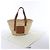 Borsa LOEWE Basket Large in Raffia x Pelle Beige x Brown - vista 15
