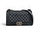 CHANEL Boy Medium Flap in lambskin matelassé nero