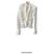 Balmain Jacke aus weißem Tweed mit Fransen und Löwenknöpfen - Ansicht 2