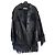 Philosophy di Lorenzo Serafini Schwarze Lederjacke mit Fransen