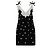 Autre Marque Vivetta Mini-Samtkleid in Schwarz mit Kristallen und Spitze
