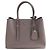 Prada Double saffiano leather handbag grey