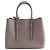 Prada Double saffiano leather handbag grey - view 4