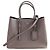 Prada Double saffiano leather handbag grey - view 8
