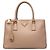 Prada Small Saffiano Lux Galleria Double Zip Satchel Rosa